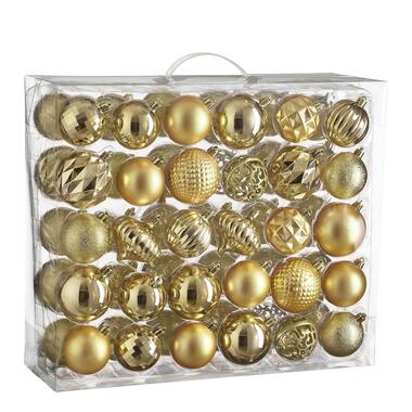 Mica Decorations Kerstballen Set - 60 Stuks - Goud