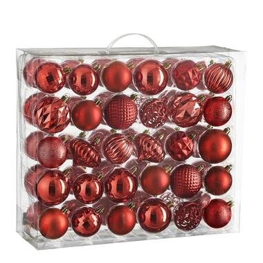 Mica Decorations Kerstballen Set - 60 Stuks - Rood
