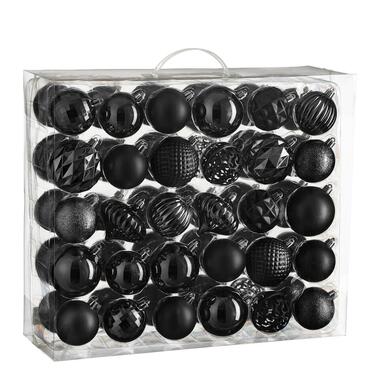 Mica Decorations Kerstballen Set - 60 Stuks - Zwart