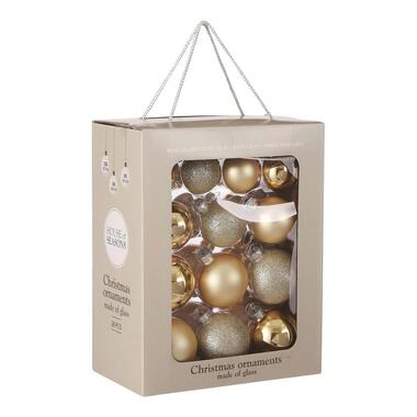 Mica Decorations Kerstballen Set - 26 Stuks - Ø7 cm - Glas - Champagne