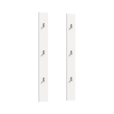 Hioshop ProjektX kapstok set van 2 met 6 haken wit hoogglans