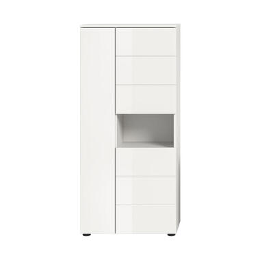 Hioshop Vira badkamerkast 3 deuren 1 vak wit hoogglans- wit