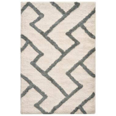GARHI - Badmat - Beige/Grijs - 60 x 90 cm - Stof
