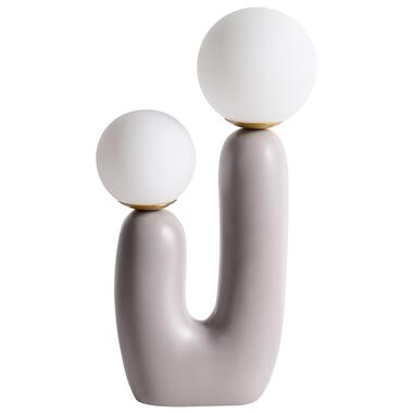 TULUN - Tafellamp - Grijs - Glas