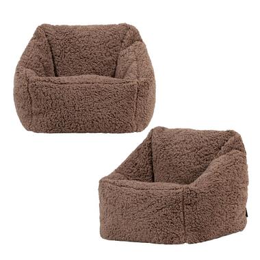 Set van 2 icon Kindersitzakken Teddybeer - Fleece Zitzak - Mokka