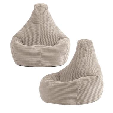 Set van 2 icon Kinderzitzakken Dalton - Corduroy Zitzak - Beige