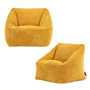 Set van 2 icon Kinderzitzakken Morgan - Corduroy Zitzak met Vulling - Geel