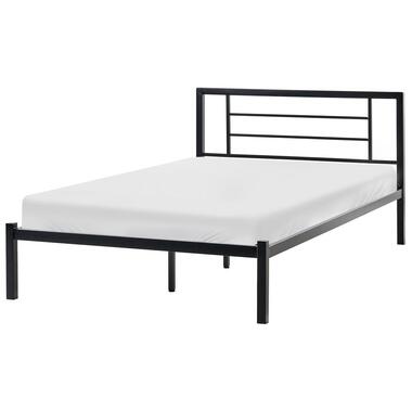 CUSSET - Tweepersoonsbed - Zwart - 120 x 200 cm - Metaal