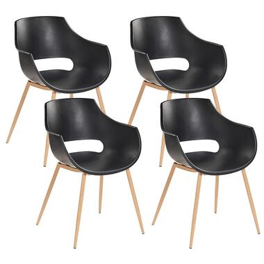 MILLERS - Set van 4 stoelen - Zwart - Synthetisch materiaal