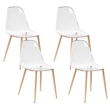 TAKILMA - Set van 4 stoelen - Transparant - Synthetisch materiaal