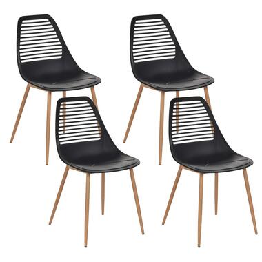 MONTELLO - Set van 4 stoelen - Zwart - Synthetisch materiaal
