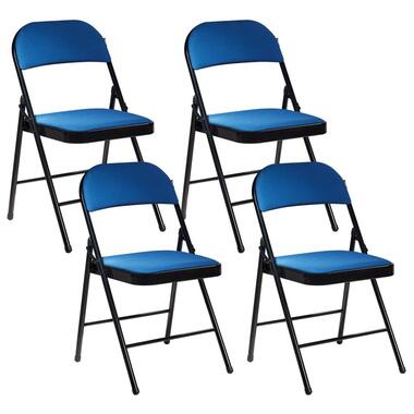 SPARKS - Klapstoel set - Zwart/Blauw - Metaal