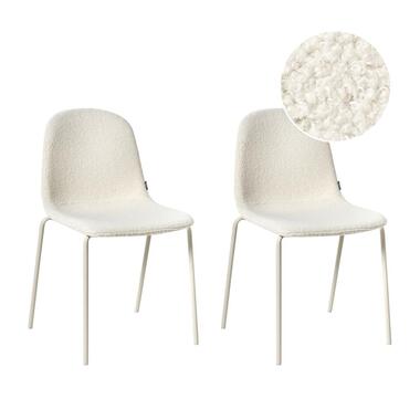 LOMA - Vergaderstoel set van 2 - Gebroken wit - Bouclé