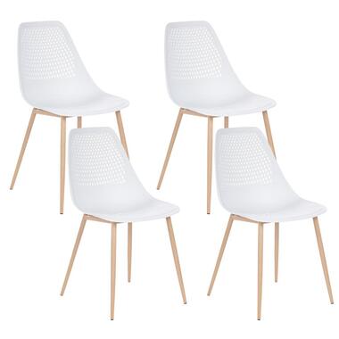 HAZELTON - Set van 4 stoelen - Wit - Synthetisch materiaal
