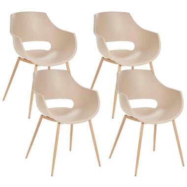 MILLERS - Set van 4 stoelen - Beige - Synthetisch materiaal