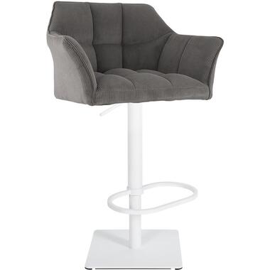 CLP Barkruk Damaso wit Frame - Ribstof - taupe