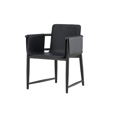 Svea - Sanjay stoel - lederlook - zwart