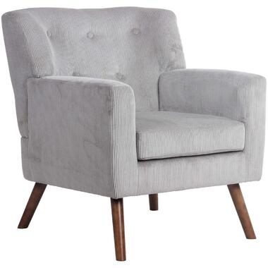 CLP Fauteuil Kioni bruin Frame Ribstof grijs