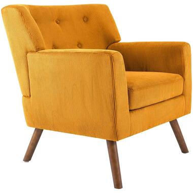 CLP Fauteuil Kioni bruin Frame - Ribstof - oranje