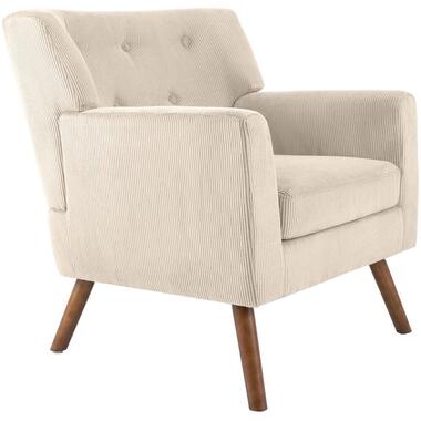 CLP Fauteuil Kioni bruin Frame - Ribstof - creme