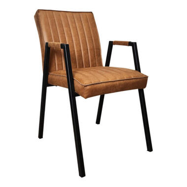 Eetkamerstoel Cognac - Incl. Armleuning - Tivoli - Set van 2