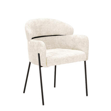 Eetkamerstoel Wit Stof - Otis - Set van 2