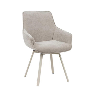 Eetkamerstoel Taupe Stof - Mees - Set van 2