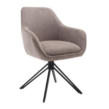 Eetkamerstoel Bruin Stof - Draaibaar - Jens - Set van 2