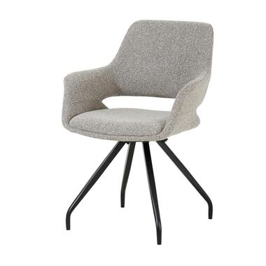 Livingfurn - Eetkamerstoel Capp Taupe Set van 2 - 61x61x88cm