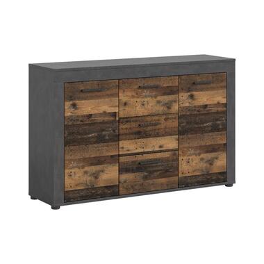 Hioshop Jam dressoir 2 deuren- 3 lades eiken decor