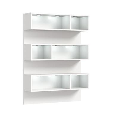 Hioshop Shoelove schoenenkast inclusief verlichting 6 vakken wit