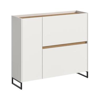 Hioshop Drive schoenenkast 1 deur- 2 vouwdeuren wit