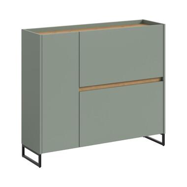 Hioshop Drive schoenenkast 1 deur- 2 vouwdeuren salvie decor