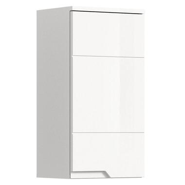 Hioshop Solero badkamerkast wandgemonteerd 1 deur wit hoogglans- wit