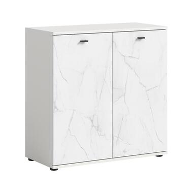 Hioshop Stone dressoir 2 deuren- marmer decor wit