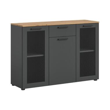 Hioshop Niklas dressoir 3 deuren- 1 lade grijs