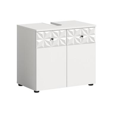 Hioshop Prisma wastafel 2 deuren wit