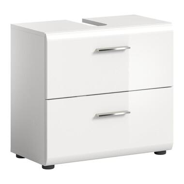 Hioshop Ice wastafel 2 lades wit hoogglans- wit