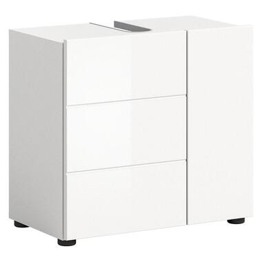 Hioshop Vira wastafel 2 deuren wit hoogglans- wit