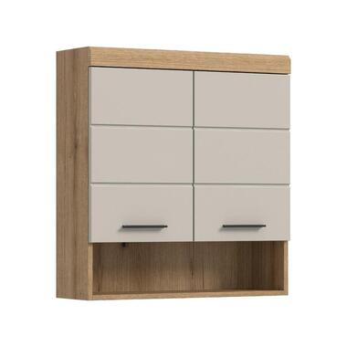 Hioshop Scout badkamerkast wandgemonteerd 2 deuren- 1 plank kasjmier decor