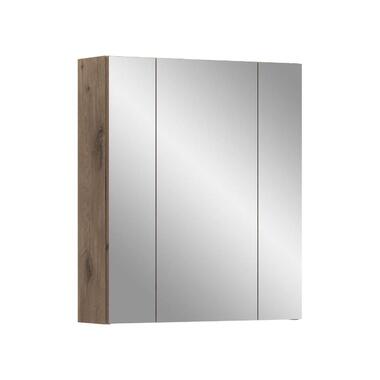 Hioshop Ice spiegelkast zwart mat- eiken decor
