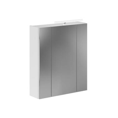 Hioshop Ice spiegelkast inclusief verlichting 3 spiegeldeuren wit hoogglans-