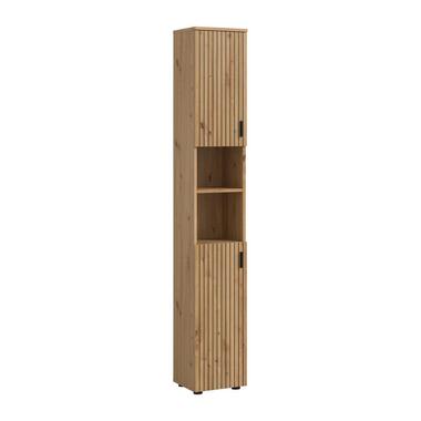 Hioshop Mone kolomkast 2 deuren- 2 planken eiken decor