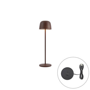 Qazqa tafellampen raika bruin geïntegreerde led