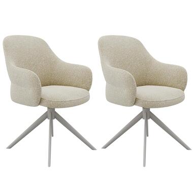 LABEL51 Eetkamerstoel Bern - Naturel - Boucle - set van 2