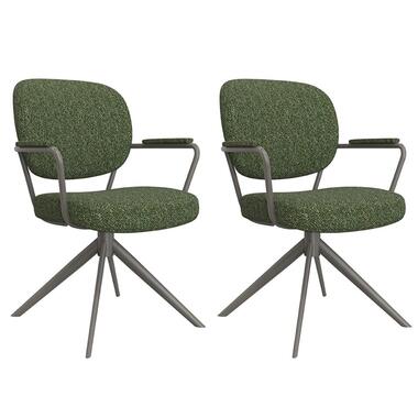 LABEL51 Eetkamerstoel Basel - Forest - Boucle - set van 2