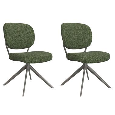 LABEL51 Eetkamerstoel Geneva - Forest - Boucle - set van 2