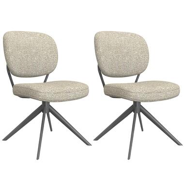 LABEL51 Eetkamerstoel Geneva - Naturel - Boucle - set van 2