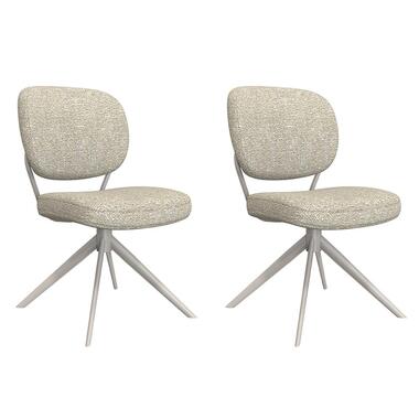 LABEL51 Eetkamerstoel Geneva - Naturel - Boucle - set van 2