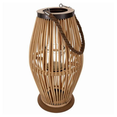 Ruhhy Lantaarn Rotan - bamboe - natuurlijke look - H40 cm
